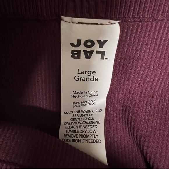 JoyLab High-Rise Ribbed Seamless 7/8 Leggings Size Large - Picture 5 of 5